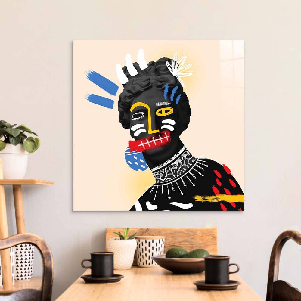 Vandalised Greek Statue Glass Wall Art - CreoGlass E-Shop