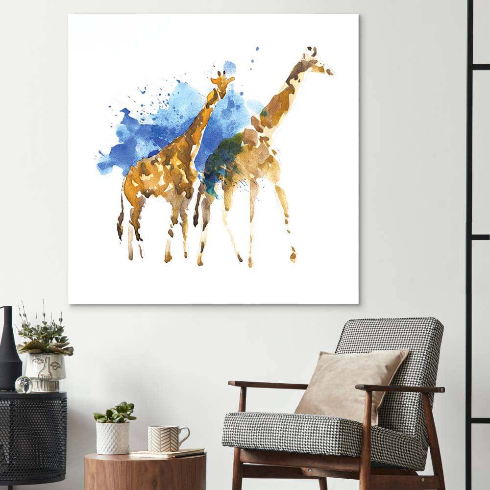 Watercolour Giraffe Glass Wall Art - CreoGlass E-Shop