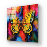 Watercolour Yellow Butterfly Glass Wall Art - CreoGlass E-Shop