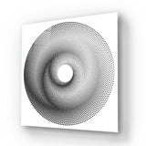 White Abstract Halftone Spiral Glass Wall Art - CreoGlass E-Shop