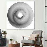 White Abstract Halftone Spiral Glass Wall Art - CreoGlass E-Shop