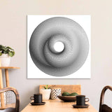 White Abstract Halftone Spiral Glass Wall Art - CreoGlass E-Shop