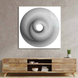 White Abstract Halftone Spiral Glass Wall Art - CreoGlass E-Shop