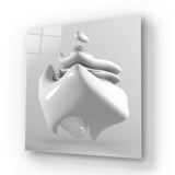 White Glossy Cube Glass Wall Art - CreoGlass E-Shop