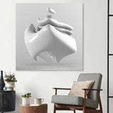 White Glossy Cube Glass Wall Art - CreoGlass E-Shop