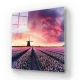 Windmill and Tulips Glass Wall Art - CreoGlass E-Shop
