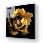 Yellow Peony Glass Wall Art - CreoGlass E-Shop
