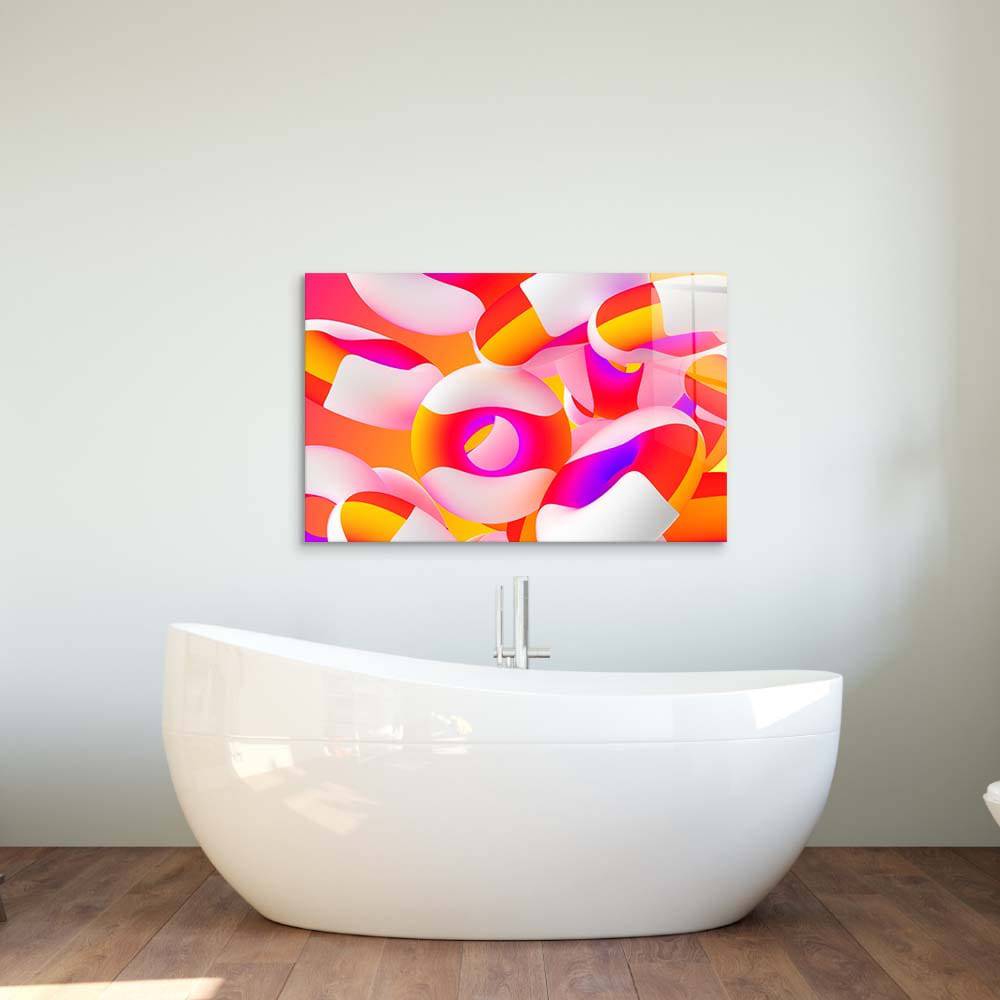3D Party Rings Glass Wall Art - CreoGlass E-Shop