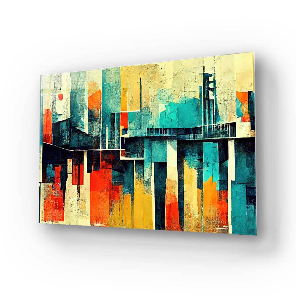 60s Distressed Space Age Glass Wall Art - CreoGlass E-Shop