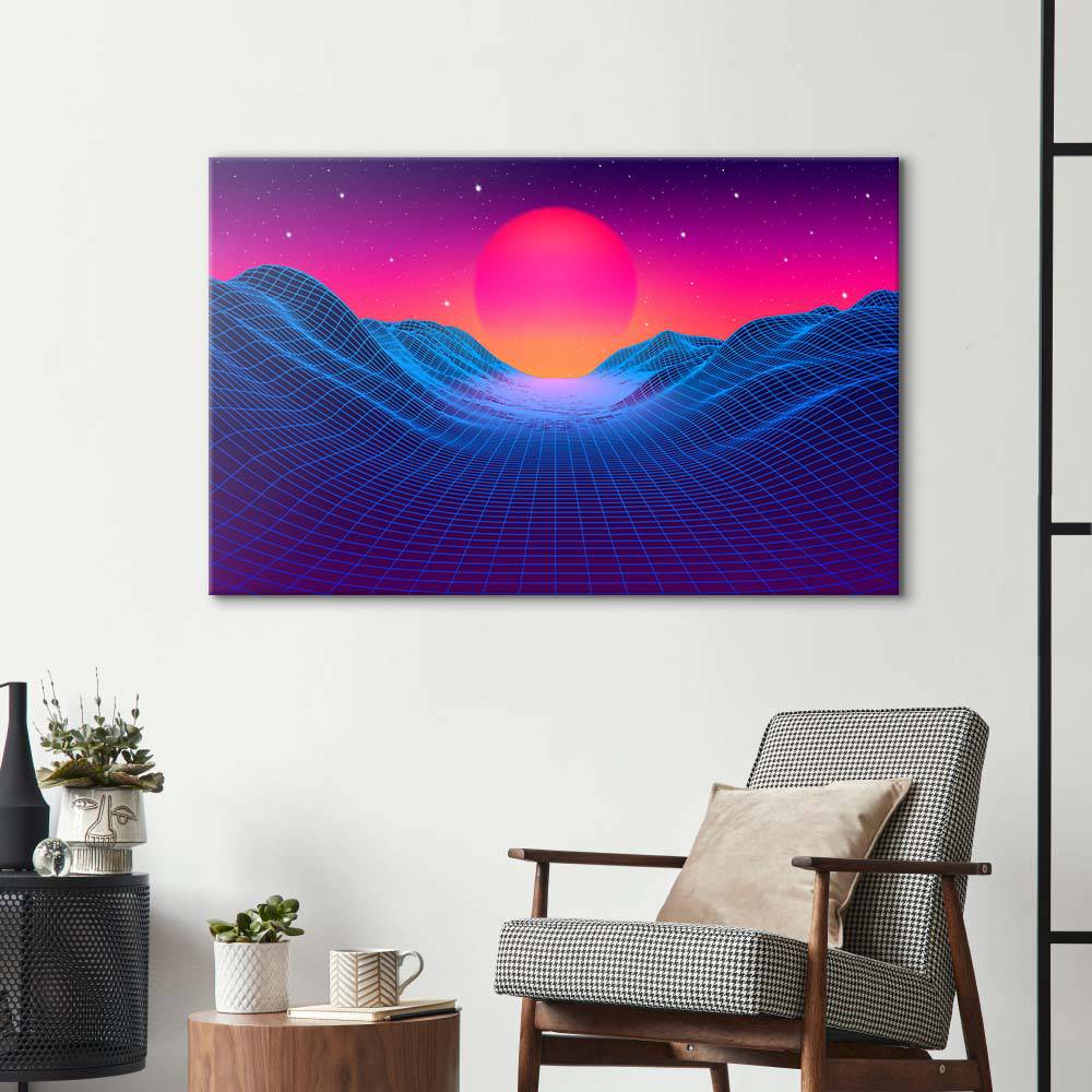 80's Synthwave Glass Wall Art - CreoGlass E-Shop