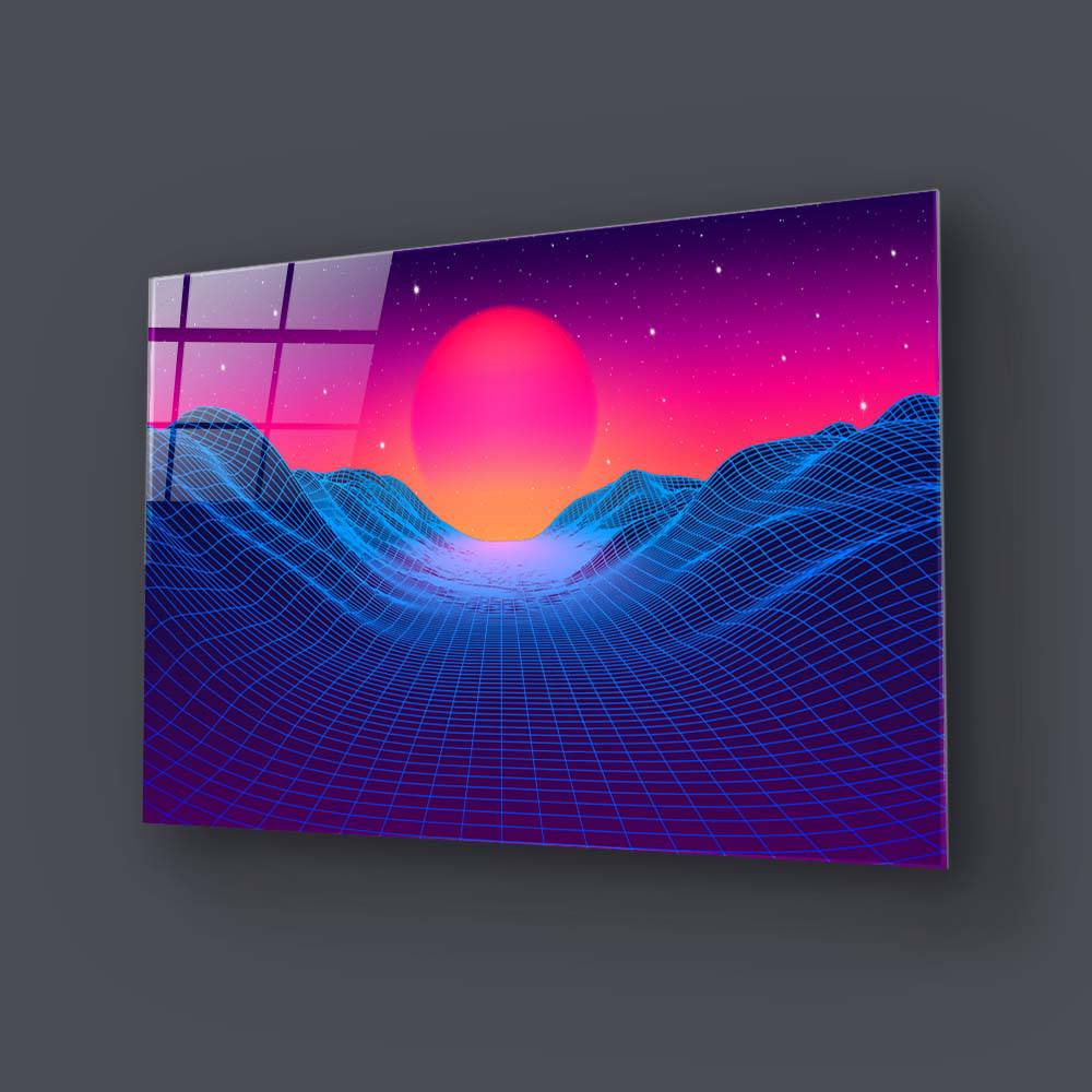 80's Synthwave Glass Wall Art - CreoGlass E-Shop