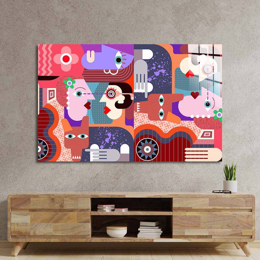 Abstract Dirty Dog Glass Wall Art - CreoGlass E-Shop