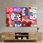 Abstract Dirty Dog Glass Wall Art - CreoGlass E-Shop