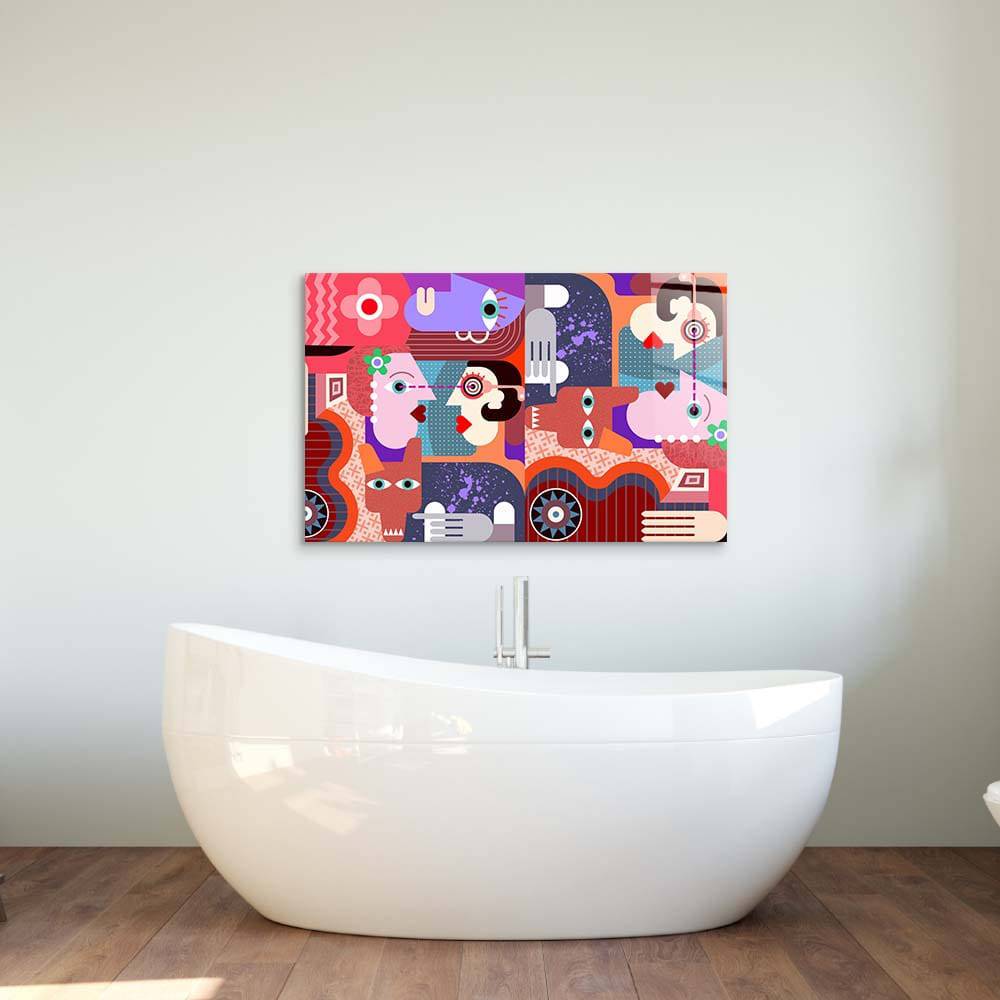 Abstract Dirty Dog Glass Wall Art - CreoGlass E-Shop