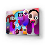 Abstract Drunk Women Glass Wall Art - CreoGlass E-Shop