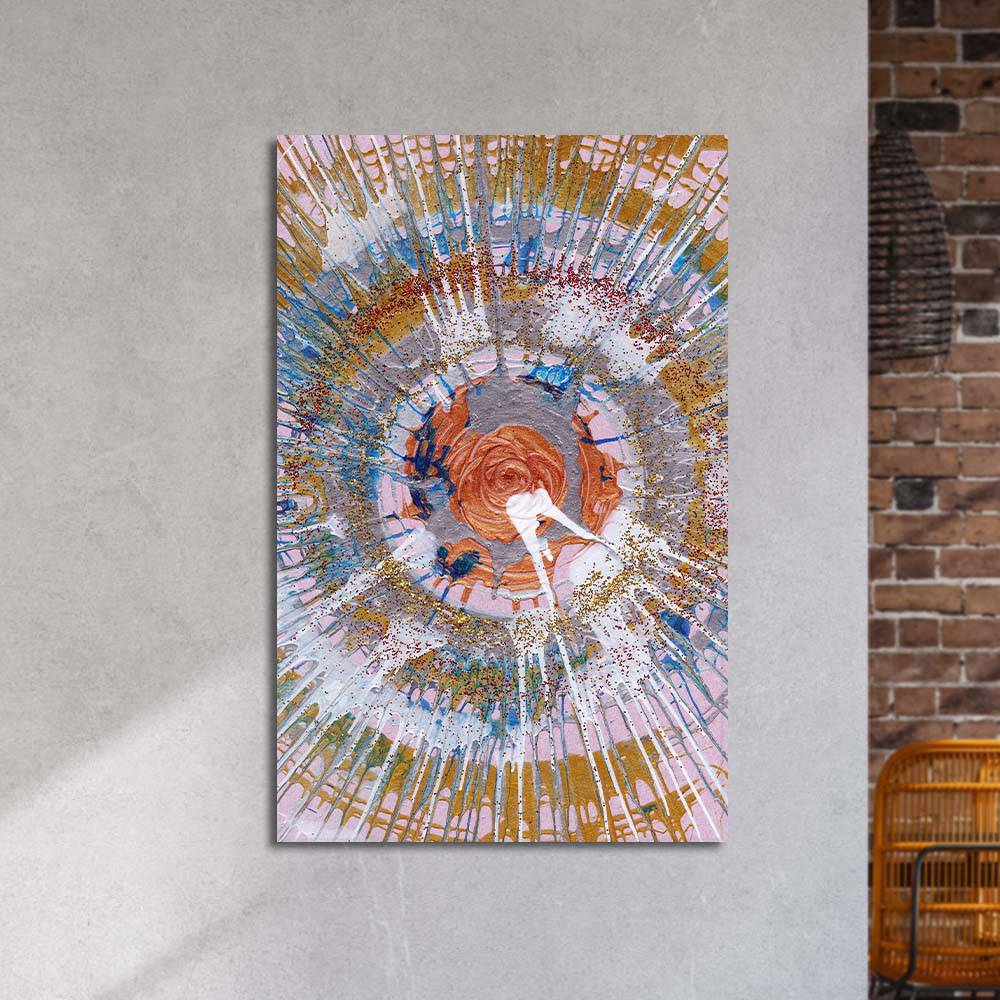 Abstract Expressionism Colourful Contemporary Pollock Glass Wall Art - CreoGlass E-Shop