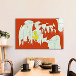 Abstract Geometric Creatures Glass Wall Art - CreoGlass E-Shop