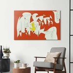 Abstract Geometric Creatures Glass Wall Art - CreoGlass E-Shop