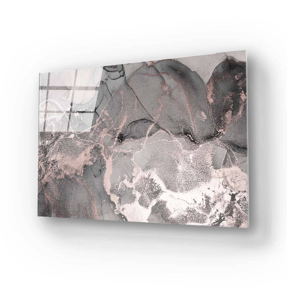 Abstract Grey Marble Glass Wall Art - CreoGlass E-Shop