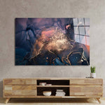 Abstract Heritage Blue Alcohol Ink Marble Glass Wall Art - CreoGlass E-Shop