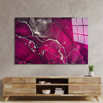 Abstract Hot Pink Alcohol Ink Marble Glass Wall Art - CreoGlass E-Shop