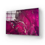 Abstract Hot Pink Alcohol Ink Marble Glass Wall Art - CreoGlass E-Shop