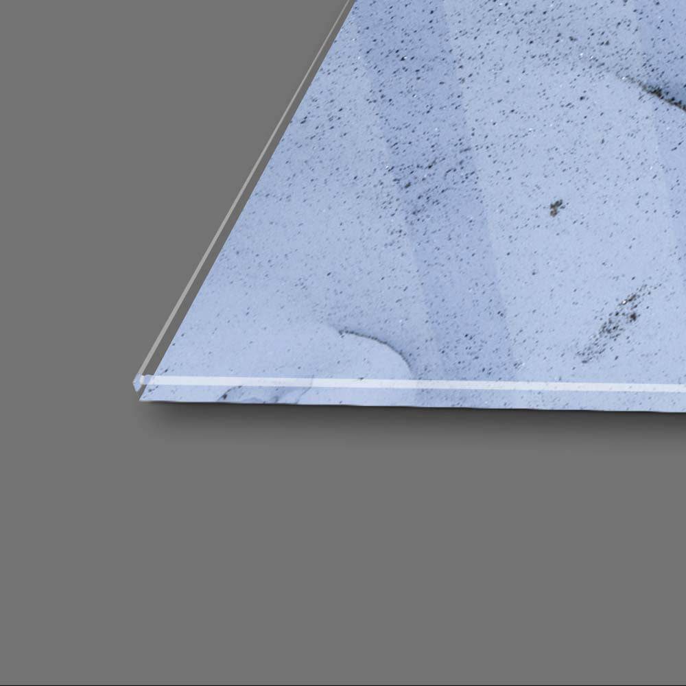 Abstract Light Blue Marble Glass Wall Art - CreoGlass E-Shop