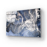 Abstract Light Blue Marble Glass Wall Art - CreoGlass E-Shop