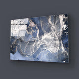 Abstract Light Blue Marble Glass Wall Art - CreoGlass E-Shop