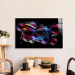 Abstract Metallic Bubbles 2 Glass Wall Art - CreoGlass E-Shop