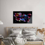 Abstract Metallic Bubbles 2 Glass Wall Art - CreoGlass E-Shop