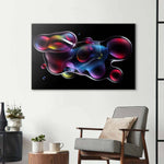 Abstract Metallic Bubbles 2 Glass Wall Art - CreoGlass E-Shop