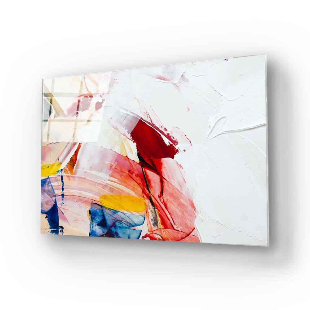 Abstract Palette Knife Oil Painting Glass Wall Art - CreoGlass E-Shop