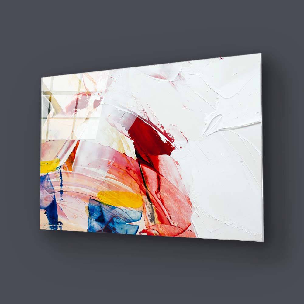 Abstract Palette Knife Oil Painting Glass Wall Art - CreoGlass E-Shop