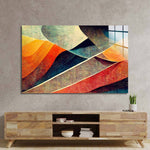 Abstract Paper Waves Glass Wall Art - CreoGlass E-Shop