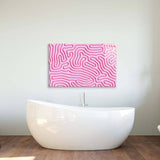 Abstract Pink Maze Glass Wall Art - CreoGlass E-Shop