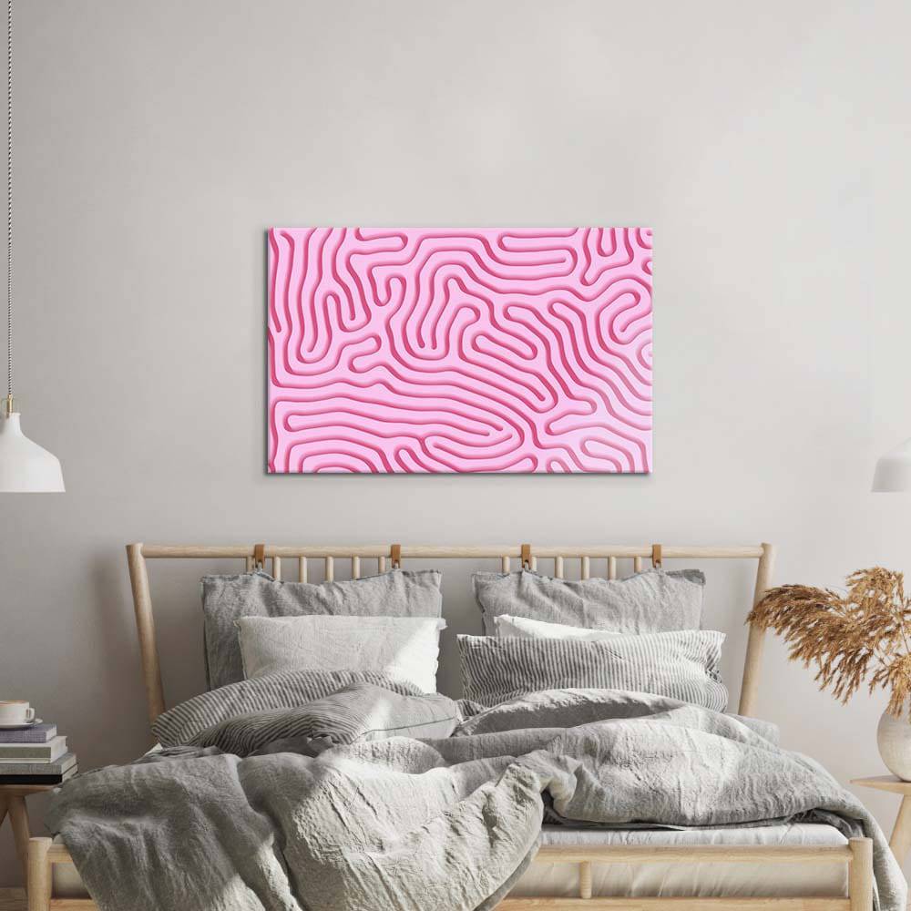 Abstract Pink Maze Glass Wall Art - CreoGlass E-Shop