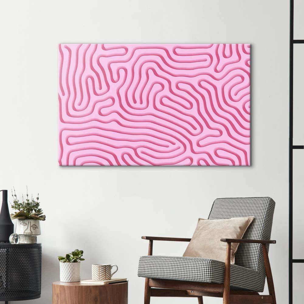 Abstract Pink Maze Glass Wall Art - CreoGlass E-Shop