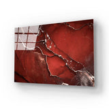 Abstract Red Alcohol Ink Marble Glass Wall Art - CreoGlass E-Shop