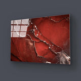 Abstract Red Alcohol Ink Marble Glass Wall Art - CreoGlass E-Shop