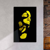 Abstract Yellow Makeup Glass Wall Art - CreoGlass E-Shop