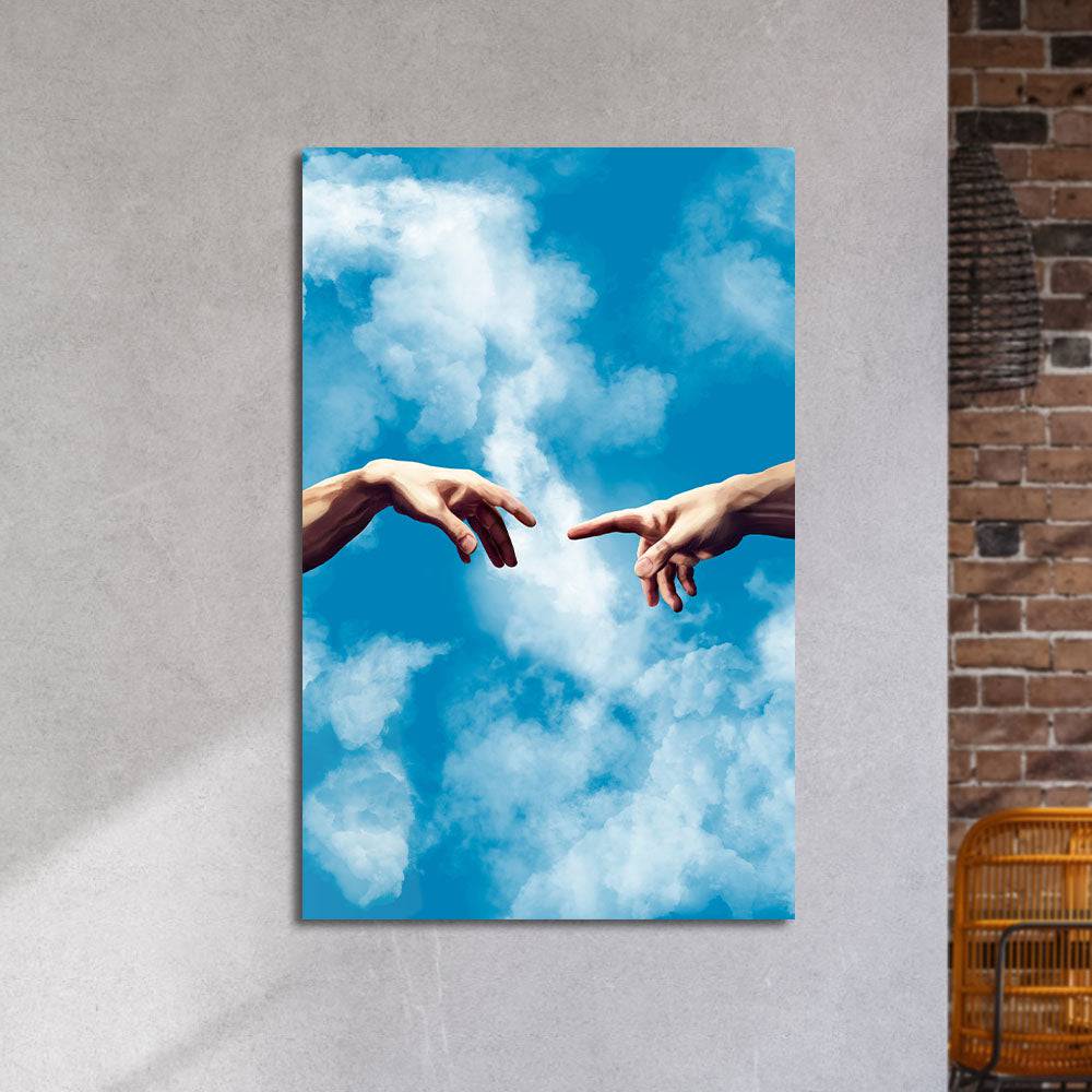 Adam in the Sky Glass Wall Art Glass Wall Art - CreoGlass E-Shop