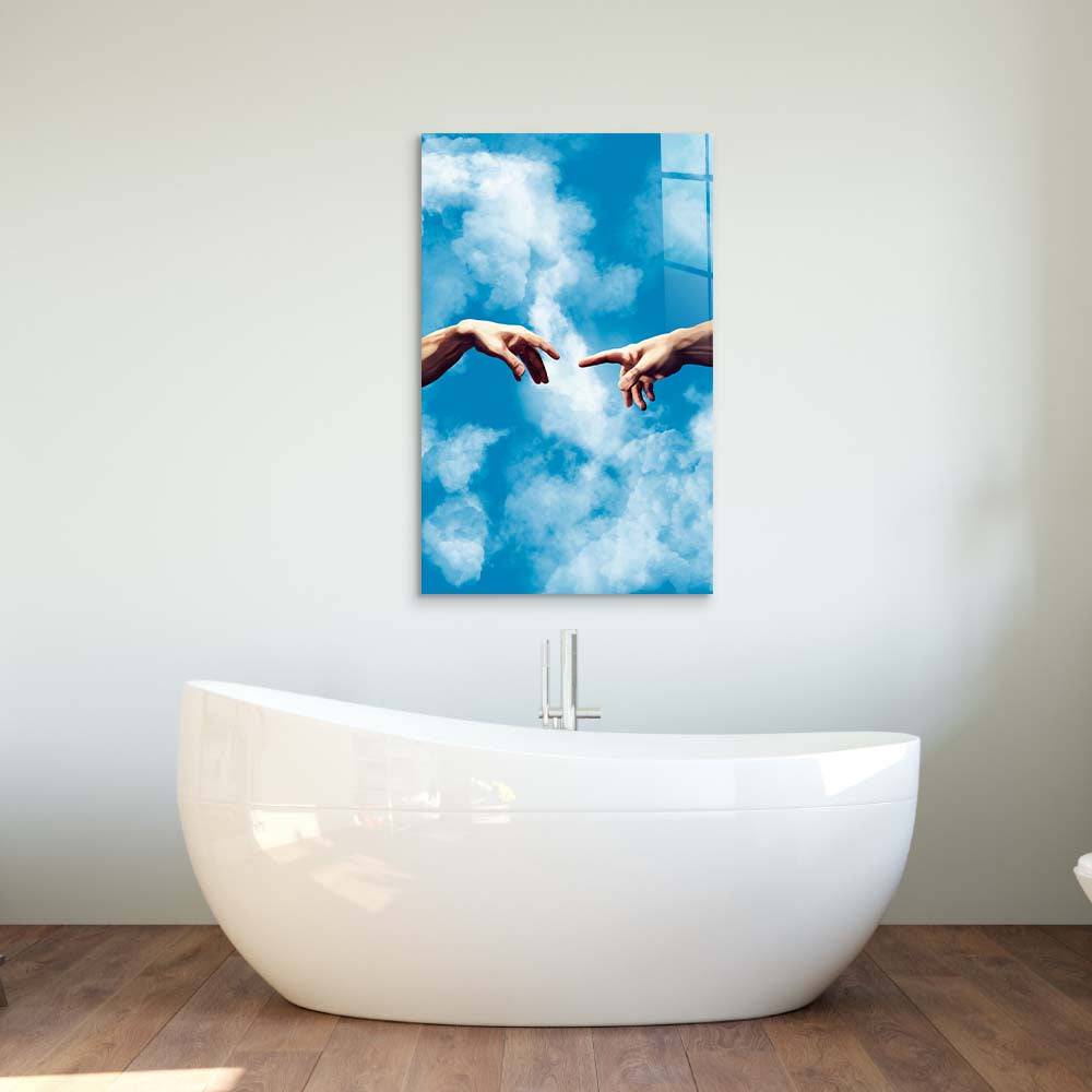 Adam in the Sky Glass Wall Art Glass Wall Art - CreoGlass E-Shop