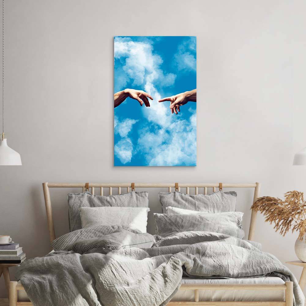Adam in the Sky Glass Wall Art Glass Wall Art - CreoGlass E-Shop
