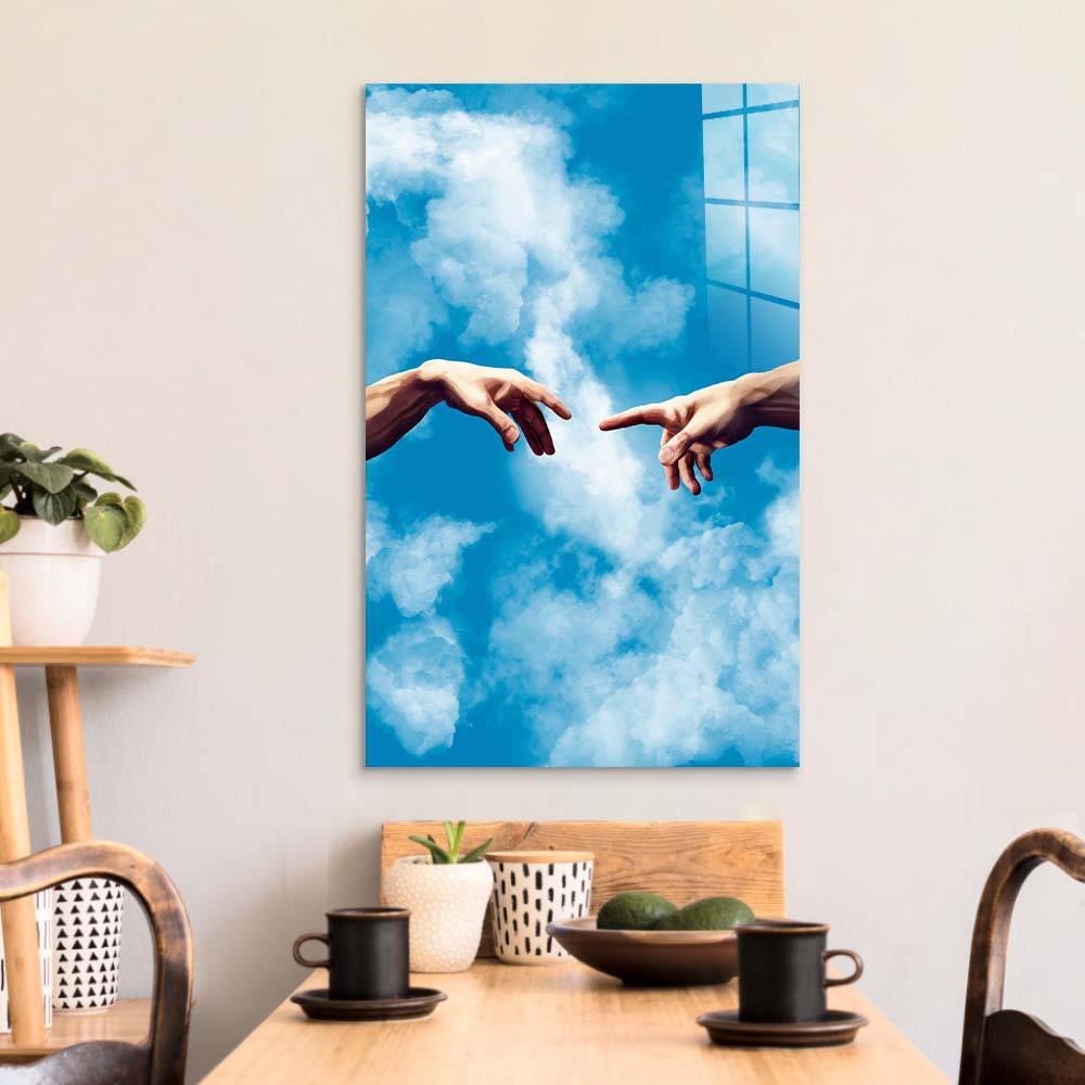 Adam in the Sky Glass Wall Art Glass Wall Art - CreoGlass E-Shop