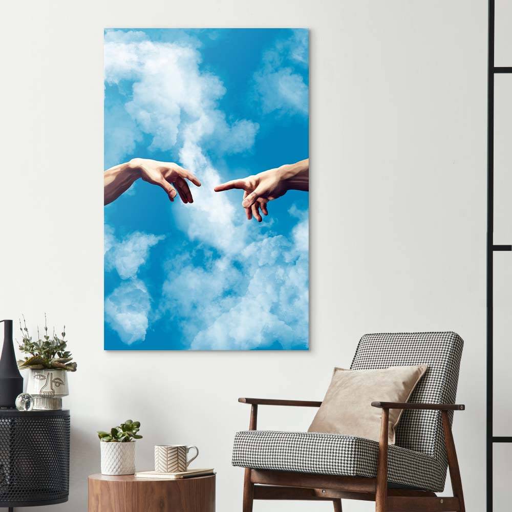 Adam in the Sky Glass Wall Art Glass Wall Art - CreoGlass E-Shop