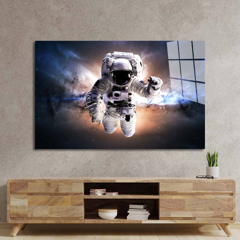 Astronaut in Space Glass Wall Art - CreoGlass E-Shop