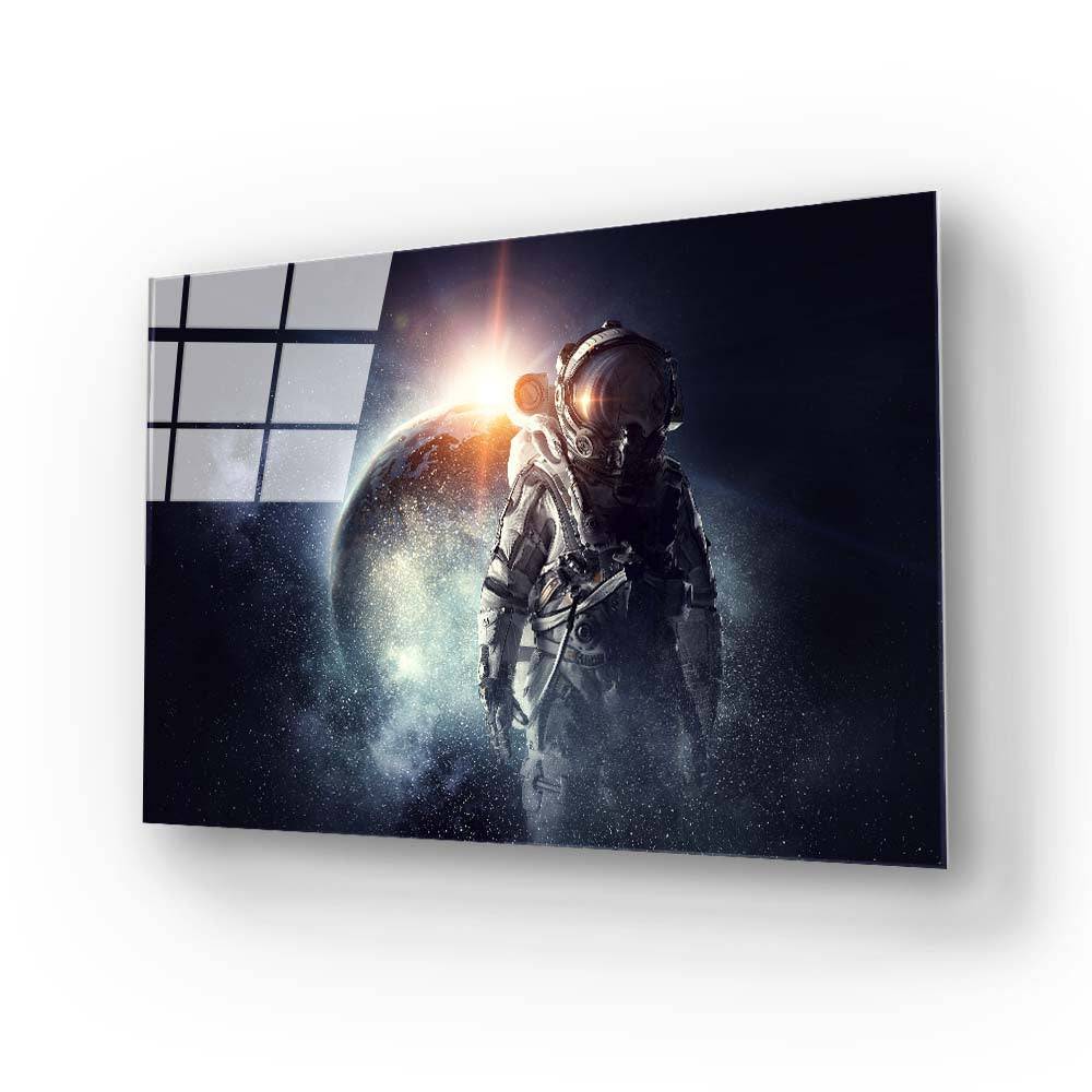 Astronaut on the Moon Glass Wall Art - CreoGlass E-Shop