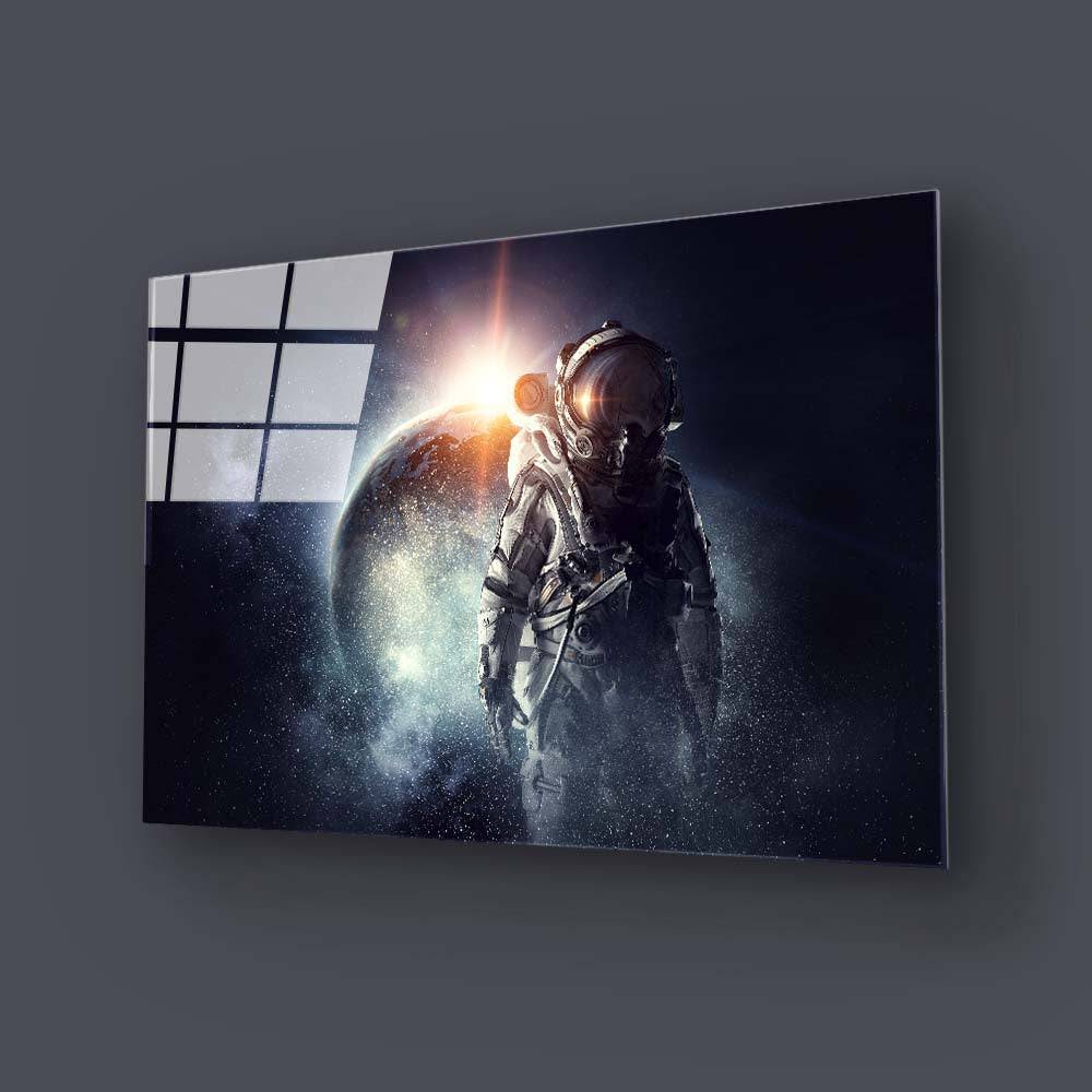 Astronaut on the Moon Glass Wall Art - CreoGlass E-Shop