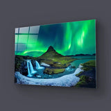 Aurora Borealis Northern Lights Landscape Glass Wall Art - CreoGlass E-Shop